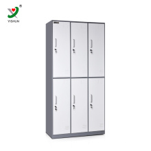 factory price slim design 6 door steel locker for staff use